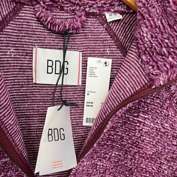 Urban Outfitters High Pile Fleece Mock Neck Full Zip Jacket Men's Medium - Picture 8 of 12